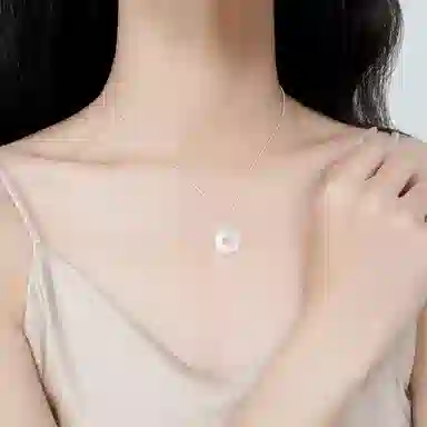 凤祥囍事 老凤祥 三生有杏 银杏叶平安扣吊坠纯银 小众新中式 清冷高级设计极简百搭显气质优雅 #好运 玉髓 项链 女款