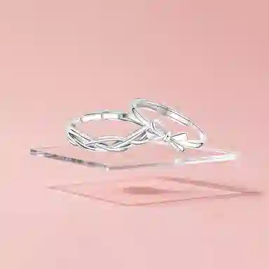 【纯银999】 凤祥囍事 老凤祥 经典时尚小众设计百搭爱意满满学生日常简约轻奢蝴蝶结甜蜜高级感开口可调节#好运 足银 戒指 男女同款情侣款