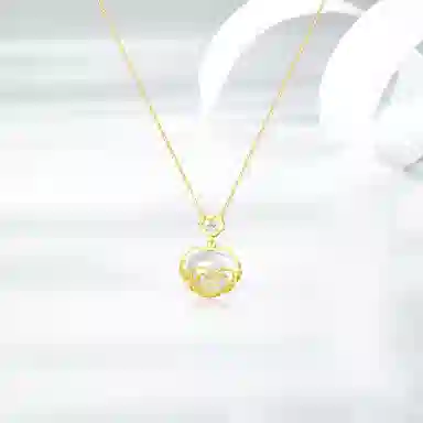凤祥囍事 老凤祥 祥云如意平安锁 时尚小众国潮新中式长命锁 平安顺遂 转运本命年高级百搭显气质优雅锁骨链 #好运 玉髓 项链 女款
