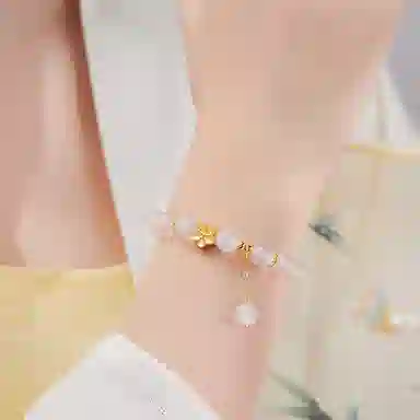 凤祥囍事 桃花灼灼爱情转运新中式国风国潮精致轻奢唯美优雅 甜美可爱时尚小众百搭 好运莲莲 诸事顺利好饰发生 玉髓 手串 女款
