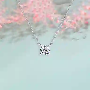 【S999纯银|一克拉莫桑钻】 凤祥囍事 老凤祥 浪漫梦幻璀璨灵动森系精致素圈小众高级感设计锁骨链学生日常通勤约会百搭 足银 项链 女款