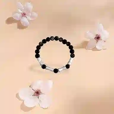【纯银999 | 节节高升】 凤祥囍事 老凤祥 优雅浪漫温柔小众设计简约学生日常轻奢高级感经典百搭上岸浪漫约会 黑曜石 手串 男女同款情侣款