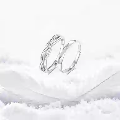 【纯银999】 凤祥囍事 老凤祥 经典百搭小众设计简约时尚闪耀星河爱意满满学生日常轻奢甜蜜高级感开口可调节 足银 戒指 男女同款情侣款