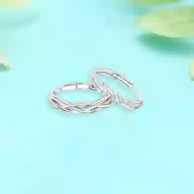 【纯银999】 凤祥囍事 老凤祥 经典百搭小众设计简约时尚星光闪耀爱意满满学生日常轻奢甜蜜高级感开口可调节 足银 戒指 男女同款情侣款