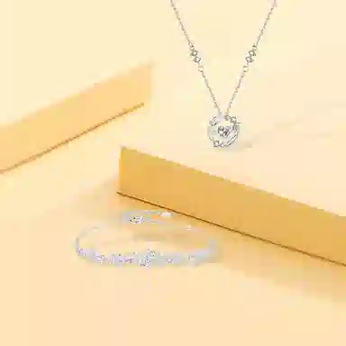 【纯银999 | 羽你相伴】 凤祥囍事 老凤祥 小众设计经典百搭高级感学生日常简约精致轻奢通勤约会温柔气质可调节锁骨链 足银 项链 女款