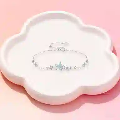 【纯银999 | 星光蝴蝶】 凤祥囍事 老凤祥 优雅浪漫温柔小众设计简约学生日常轻奢经典百搭高级感通勤浪漫约会可调节#好运 足银 手链 女款