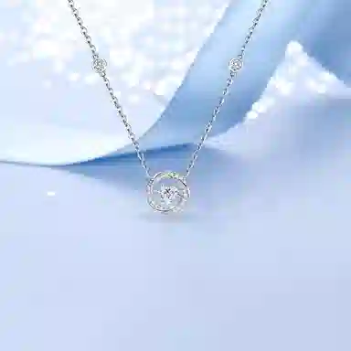 【999足银|原创首发】 凤祥囍事 老凤祥 莫比乌斯跳动的心 爱意循环爆闪吊坠锁骨链 女朋友闺蜜纪念日周年礼精美礼盒#好运 纯银 项链 女款