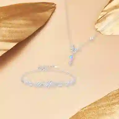 【纯银999 | 星光蝴蝶】 凤祥囍事 老凤祥 小众设计经典百搭高级感学生日常简约精致轻奢通勤约会温柔气质可调节锁骨链#好运 足银 项链 女款