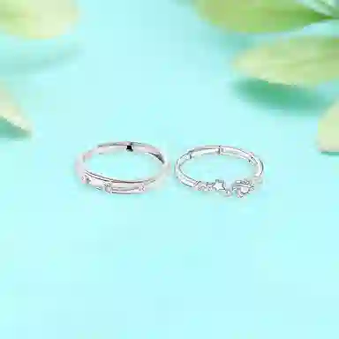 【纯银999】 凤祥囍事 老凤祥 经典百搭小众设计简约精致闪耀星球爱意满满学生日常轻奢甜蜜高级感开口可调节 足银 戒指 男女同款情侣款