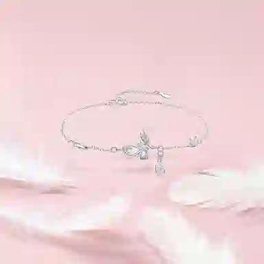 【纯银999 | 星光蝴蝶】 凤祥囍事 老凤祥 优雅浪漫温柔小众设计简约学生日常轻奢高级感经典百搭上岸通勤浪漫约会可调节 足银 手链 女款