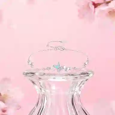【纯银999 | 星光蝴蝶】 凤祥囍事 老凤祥 优雅浪漫温柔小众设计简约学生日常轻奢经典百搭高级感通勤浪漫约会可调节#好运 足银 手链 女款