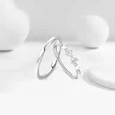 【纯银999|浪漫限定】 凤祥囍事 老凤祥 莫比乌斯蝴蝶结对戒 轻奢小众设计时尚简约学生日常通勤百搭 甜蜜饰爱 足银 戒指 男女同款情侣款