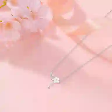 【纯银999 | 山茶花】 凤祥囍事 老凤祥 经典百搭小众设计精致轻奢高级感简约时尚学生日常通勤约会温柔气质可调节锁骨链 足银 项链 女款