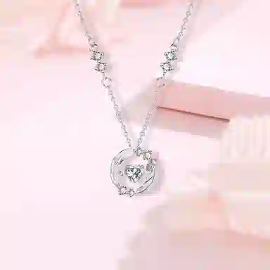 【999足银|羽你相伴】 凤祥囍事 老凤祥 轻奢精致小众简约设计 优雅气质日常通勤百搭 女友恋爱告白心动礼盒#好运 纯银 项链 女款