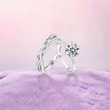 【纯银999 | 爆闪】 凤祥囍事 老凤祥 经典百搭时尚小众设计爱意满满学生日常简约轻奢甜蜜高级感开口可调节 足银 戒指 男女同款情侣款