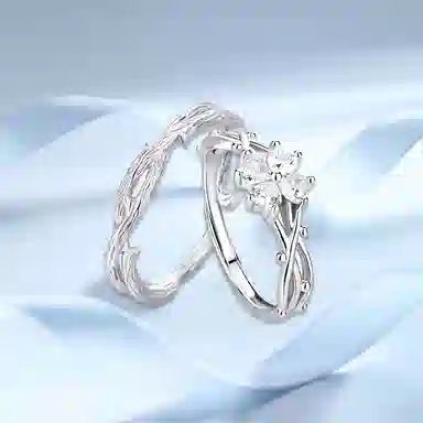 【足银999】 凤祥囍事 老凤祥 四叶草对戒 小众设计精致高颜值独特个性清冷感  开口可调节#好运 纯银 戒指 男女同款情侣款