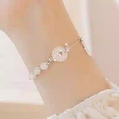 凤祥囍事 老凤祥 锦鲤平安扣 轻奢小众设计感上岸考研前程似锦 美满百搭轻奢简约小众时尚潮流#好运 玉髓 手链 女款