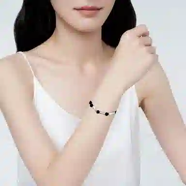 【纯银999 | 节节高升】 凤祥囍事 老凤祥 优雅浪漫温柔小众设计简约学生日常轻奢高级感经典百搭上岸浪漫约会 黑曜石 手串 男女同款情侣款