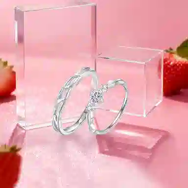 【纯银999】 凤祥囍事 老凤祥 经典时尚设计小众百搭爱意满满学生日常简约轻奢闪耀甜蜜高级感开口可调节 足银 戒指一对 男女同款情侣款