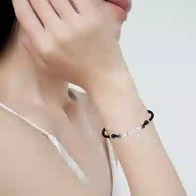 【999足银】 凤祥囍事 老凤祥 竹节高升转运珠情人手链 学业高升上岸 新中式本命年国潮简约 可调节编织红绳 好运 纯银 手绳 男女同款情侣款