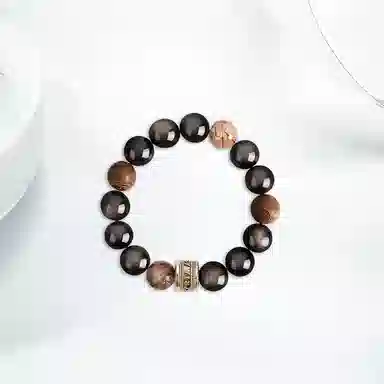 凤祥囍事 老凤祥 时来运转 招财转运珠 平安纳福 复古小众新中式 高级设计极简百搭显气质优雅贵气感 #好运 黑曜石 手串 男女同款情侣款