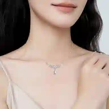 【S999足银】 凤祥囍事 老凤祥 穗穗平安 麦穗月光水滴 月桂女神吊坠简约高级感小众设计轻奢百搭气质百搭#好运 纯银 项链 女款