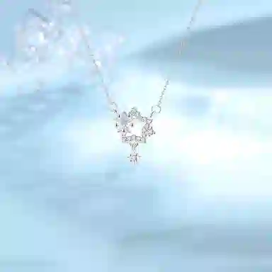 【足银999|免费定制刻字】 凤祥囍事 老凤祥满天星 璀璨闪耀 轻奢精致小众设计精致简约时尚百搭 日常通勤百搭 #好运 礼盒装 纯银 项链 女款