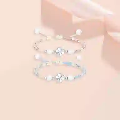 【999足银|四叶草】 凤祥囍事 老凤祥 森系小清新轻奢经典幸运草小众设计优雅百搭精致气质手工编织绳 大小可调节 纯银 手绳 男女同款情侣款