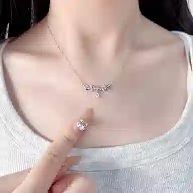 老凤祥【纯银|顺丰|免费刻字】 凤祥囍事 穗穗平安 简约高级感小众设计 轻奢百搭气质温柔日常通勤锁骨链 足银 项链 女款