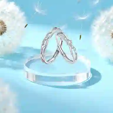 【纯银999】 凤祥囍事 老凤祥 经典百搭设计小众简约时尚星光闪耀爱意满满学生日常轻奢甜蜜高级感开口可调节 足银 戒指一对 男女同款情侣款