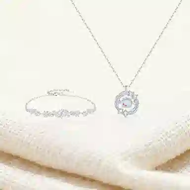 【纯银999 | 羽你相伴】 凤祥囍事 老凤祥 小众设计高级感经典百搭简约学生日常精致轻奢通勤约会温柔气质可调节锁骨链 足银 项链 女款