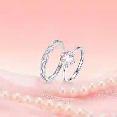 【纯银999 | 爆闪】 凤祥囍事 老凤祥 经典百搭设计小众简约时尚爱意满满学生日常轻奢甜蜜高级感开口可调节 足银 戒指一对 男女同款情侣款