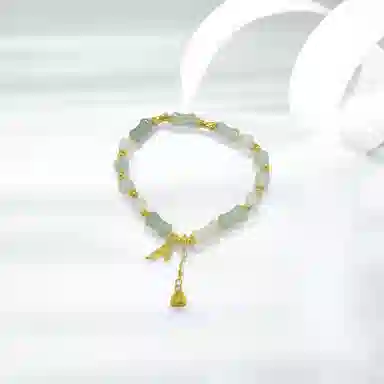 凤祥囍事 铃兰花竹节节节高升 竹报平安 复古小众新中式 高级设计极简百搭显气质贵气感 #好运 天山翠 手串 男女同款情侣款