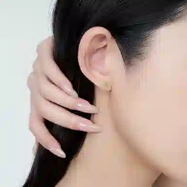 【高品质和田玉】 凤祥囍事 老凤祥 几何方块 优雅大气经典百搭璀璨方糖小众设计温润典雅 高级礼盒配饰 养耳洞 和田玉耳钉 碧玉 女款