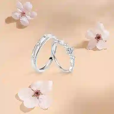 【纯银999】 凤祥囍事 老凤祥 经典精致小众设计百搭爱意满满学生日常简约轻奢闪耀甜蜜高级感开口可调节 足银 戒指 男女同款情侣款