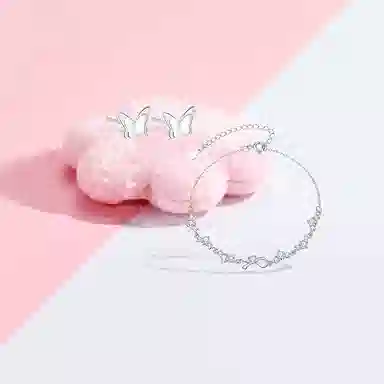 【纯银999 | 星光蝴蝶结】 凤祥囍事 老凤祥 优雅浪漫温柔小众设计简约学生日常轻奢高级感经典百搭通勤浪漫约会可调节#好运 足银 手链 女款