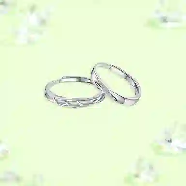 【纯银999】 凤祥囍事 老凤祥 经典百搭设计小众简约时尚闪耀星河爱意满满学生日常轻奢甜蜜高级感开口可调节 足银 戒指一对 男女同款情侣款