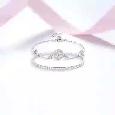 【跳动的心|S999银】 凤祥囍事 老凤祥 璀璨三秒心动套装 轻奢设计精致叠戴手链爆闪手镯 气质恋爱表白气氛高级生日#好运 纯银 项链 女款