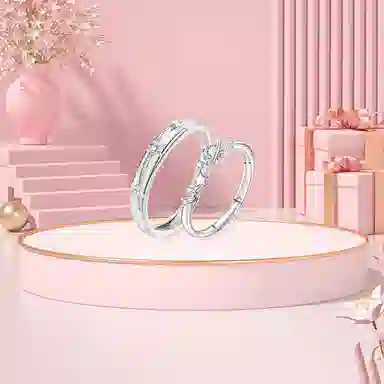 【纯银999】 凤祥囍事 老凤祥 经典百搭小众设计简约精致闪耀星球爱意满满学生日常轻奢甜蜜高级感开口可调节 足银 戒指 男女同款情侣款