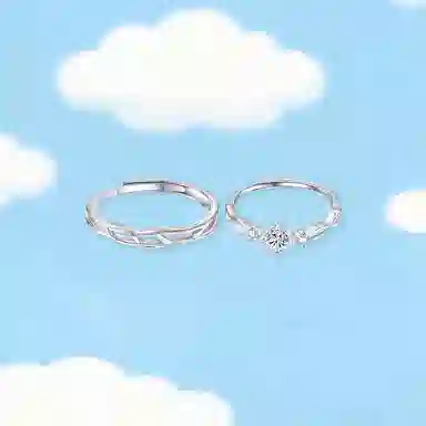 【纯银999】 凤祥囍事 老凤祥 经典时尚设计小众百搭爱意满满学生日常简约轻奢闪耀甜蜜高级感开口可调节 足银 戒指一对 男女同款情侣款