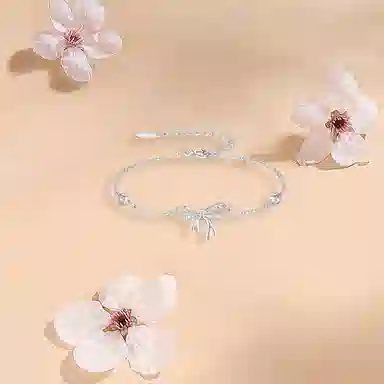 【纯银999 | 蝴蝶结】 凤祥囍事 老凤祥 优雅浪漫温柔小众设计简约学生日常轻奢高级感经典百搭转运上岸通勤浪漫约会可调节 足银 手链 女款