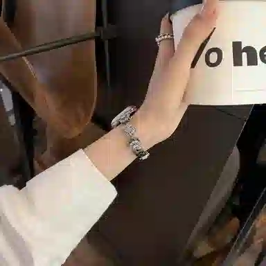 倍维奇 编织材质 表带 适用苹果手表时来运转雪花皓石适用表带苹果手表金属高级女