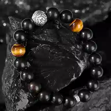 中国珠宝 龙腾虎跃手饰 龙腾虎跃 时来运转 古朴厚重 质感细腻 哑光质感 古朴韵味 霸气十足 虎眼石 手串 男女同款情侣款