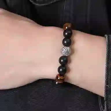 中国珠宝 龙腾虎跃手饰 龙腾虎跃 时来运转 古朴厚重 质感细腻 哑光质感 古朴韵味 霸气十足 虎眼石 手串 男女同款情侣款