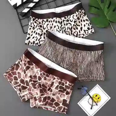 对你的私语 豹纹潮流个性平角中腰内衣裤礼盒 男款 组合装