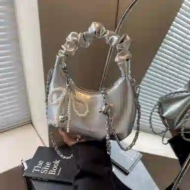 BrandName Pleated Tote Bag