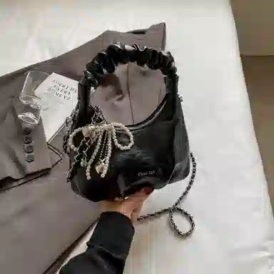 BrandName Pleated Tote Bag