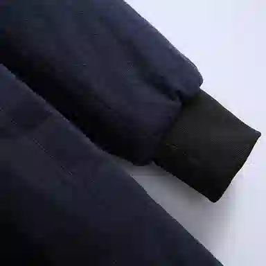 玄笙 纯色中长款连帽棉服 男款