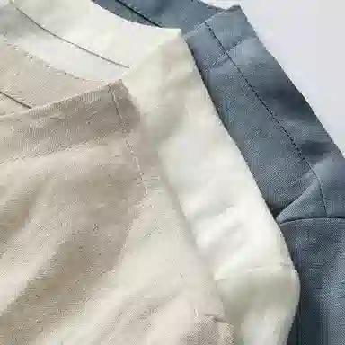 玄笙 圆领休闲宽松透气薄款短袖衬衫 男款