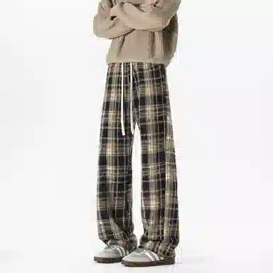 D&W Classic Christmas Red Plaid Sweatpants